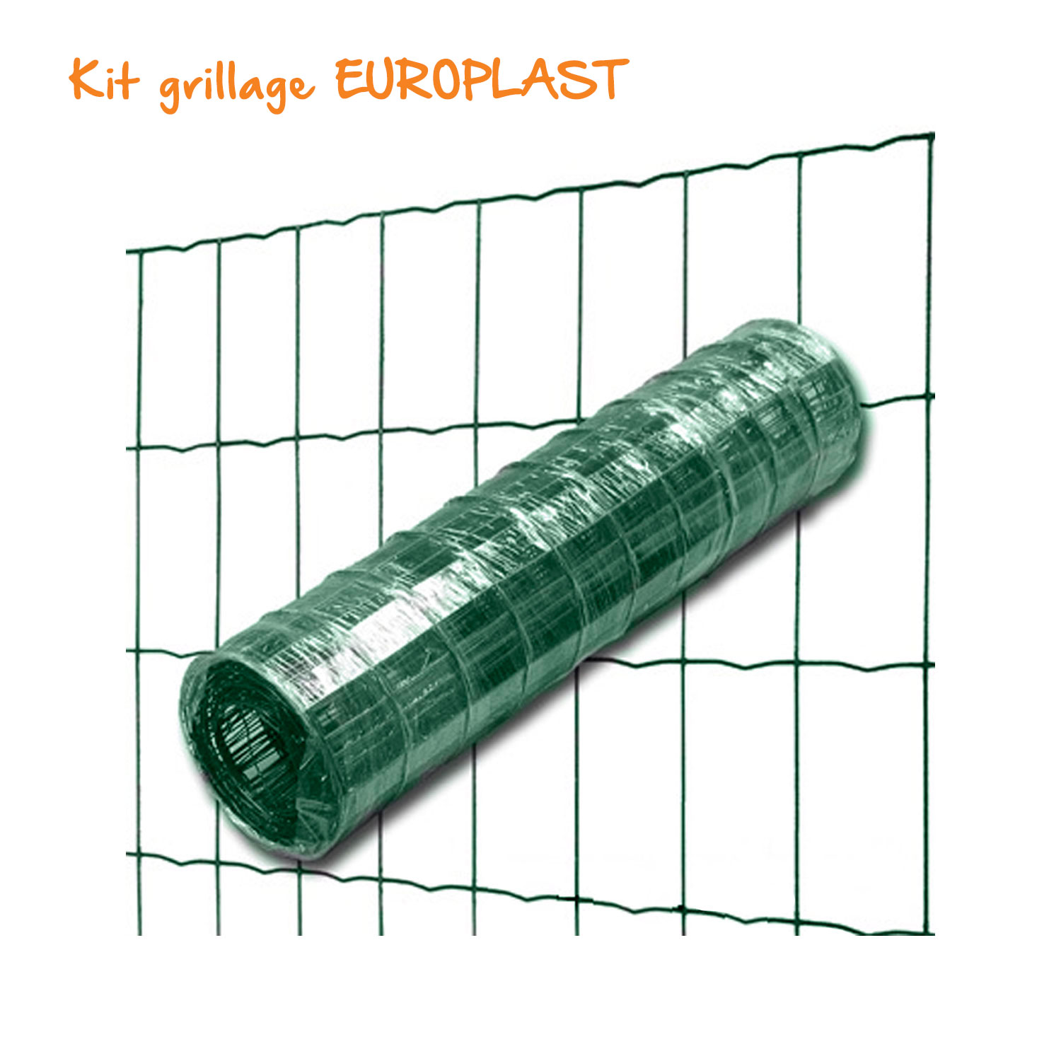 Kit grillage soudé EUROPLAST 100 x 50 mm - Ø 2,1 mm - Lg. 25 m vert