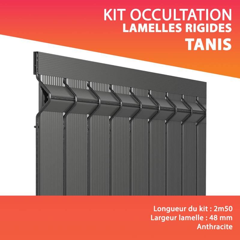 Kit TANIS lamelles rigides occultantes Lg. 2m50 lamelle 48 mm