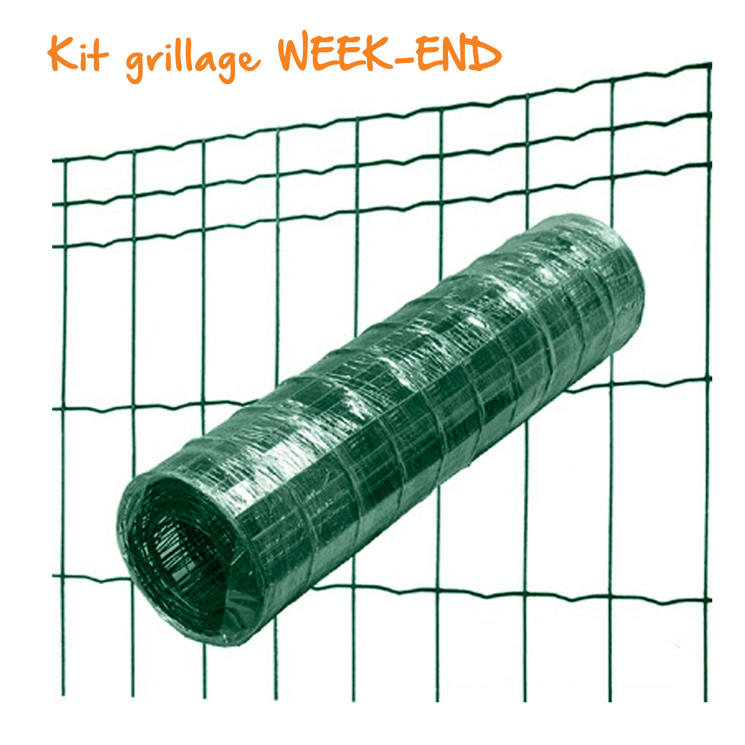 Kit grillage soudé WEEK-END 100 x 50 mm - Ø 2,5 mm - Lg. 25 m Vert