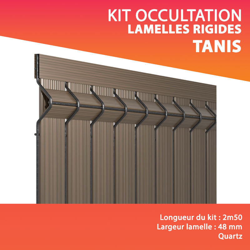 Kit TANIS lamelles rigides occultantes Lg. 2m50 lamelle 48 mm